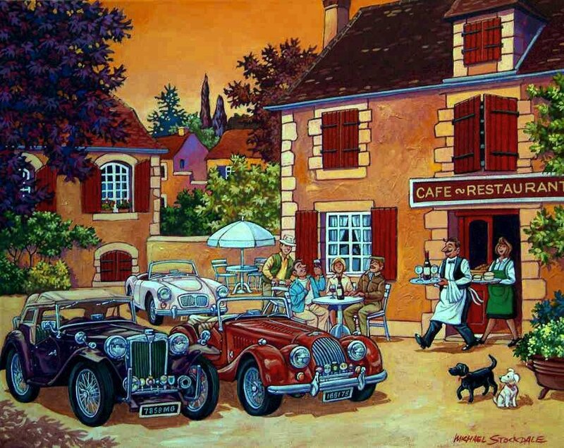 Vintage Cars at Cafe