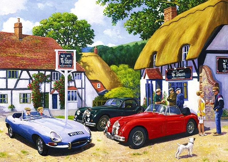 Vintage Cars at Pub