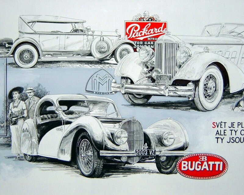 Vintage Cars Illustration