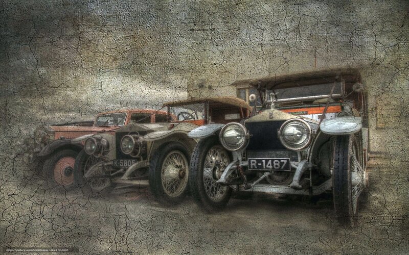 vintage cars in a row