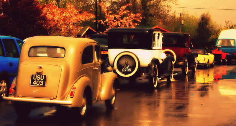 Vintage Cars in Line