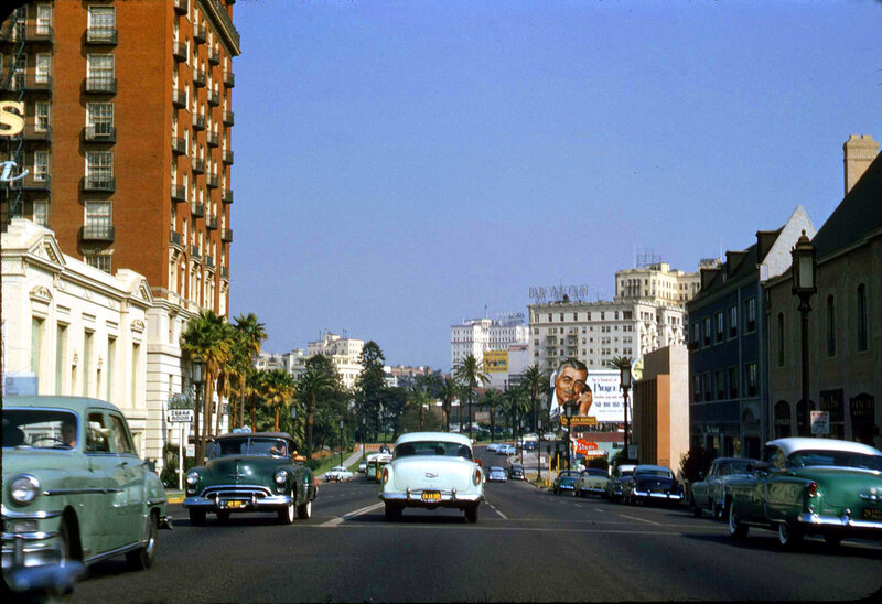 Vintage cars on a city street