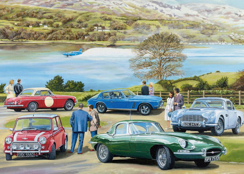 Vintage Cars on a Lakeside