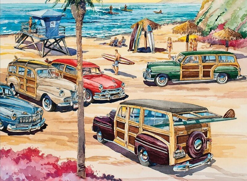 Vintage Cars on Beach