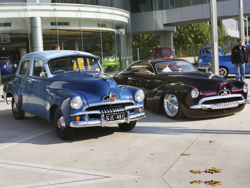 Vintage Cars on Display — Blue
