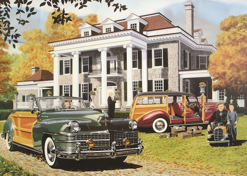 Vintage Cars on Lawn