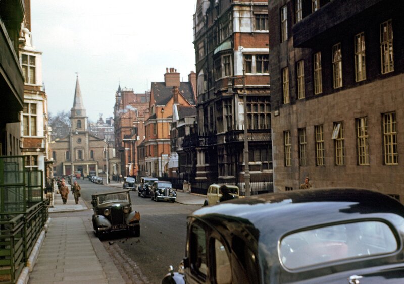 Vintage Cars on Street — Gray, Calm