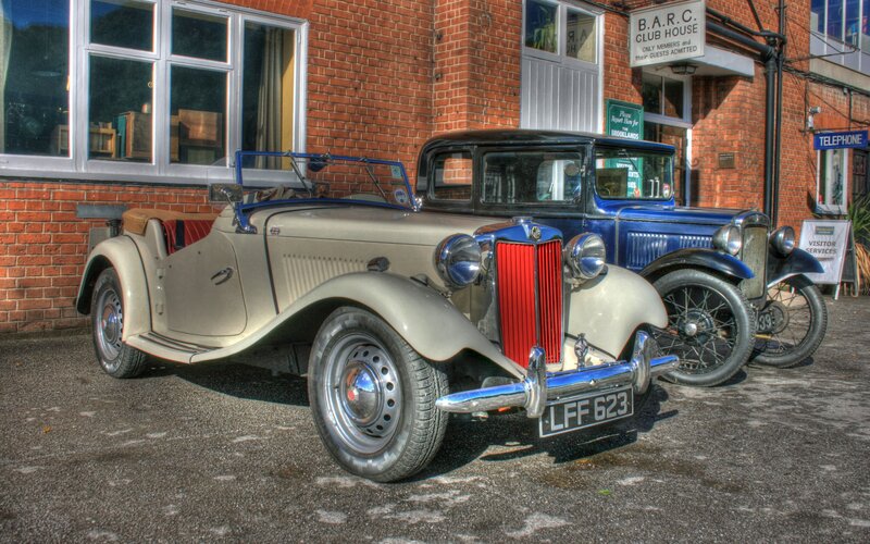Vintage Cars Parked — Red
