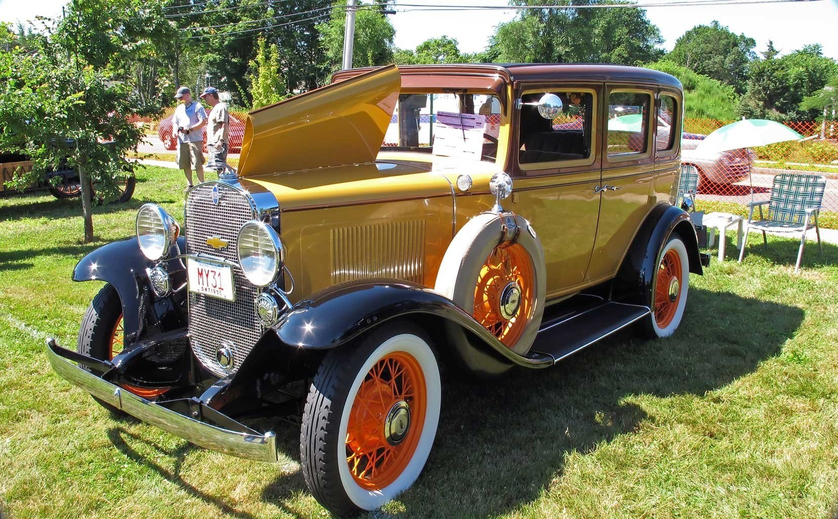 vintage chevrolet car display