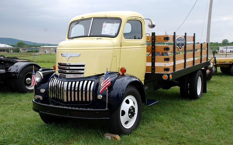 vintage chevrolet truck display