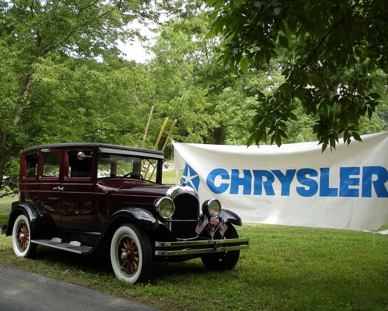 Vintage Chrysler car on display
