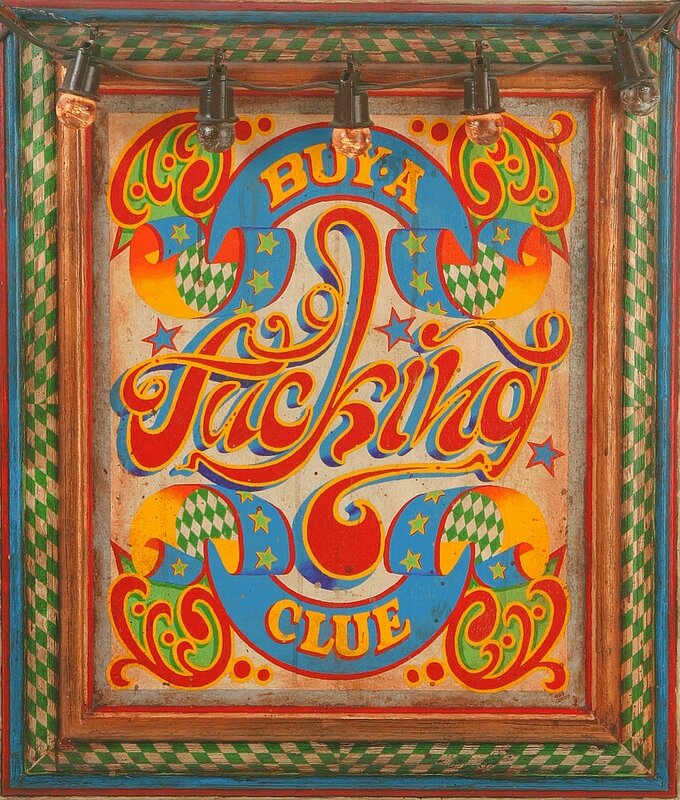 vintage circus sign with profanity