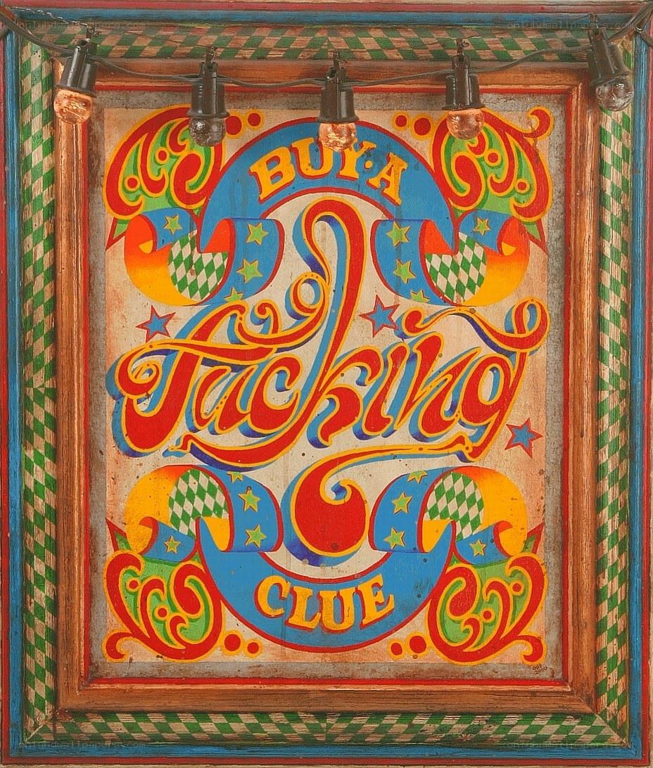 vintage circus sign with profanity