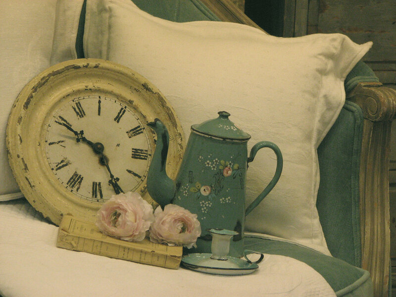 Vintage Clock and Teapot