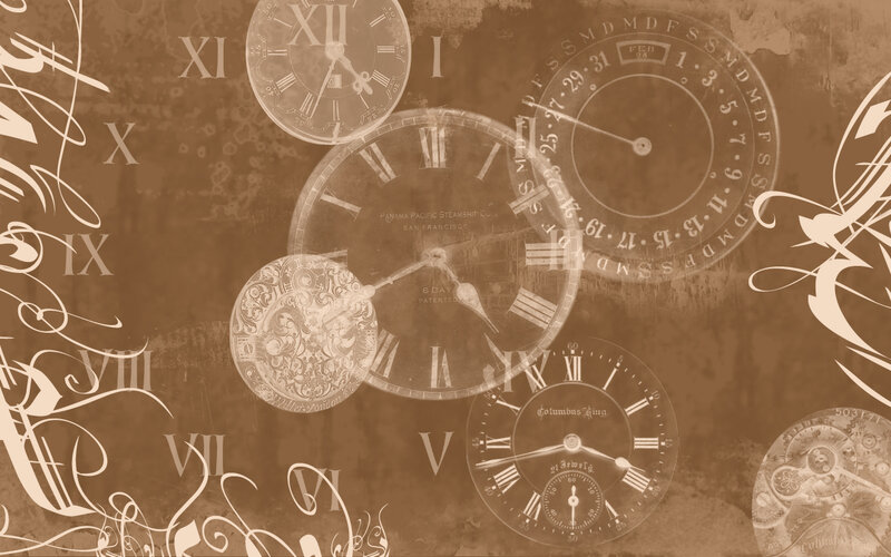 Vintage clock collage