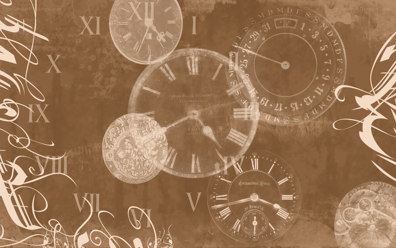 Vintage clock collage