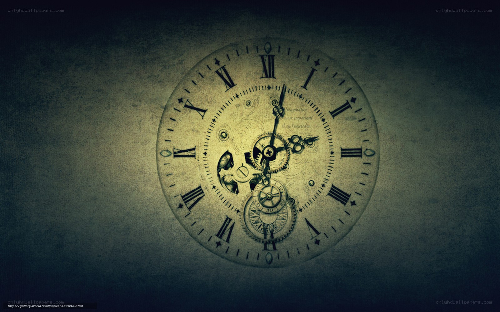 vintage clock face with gears