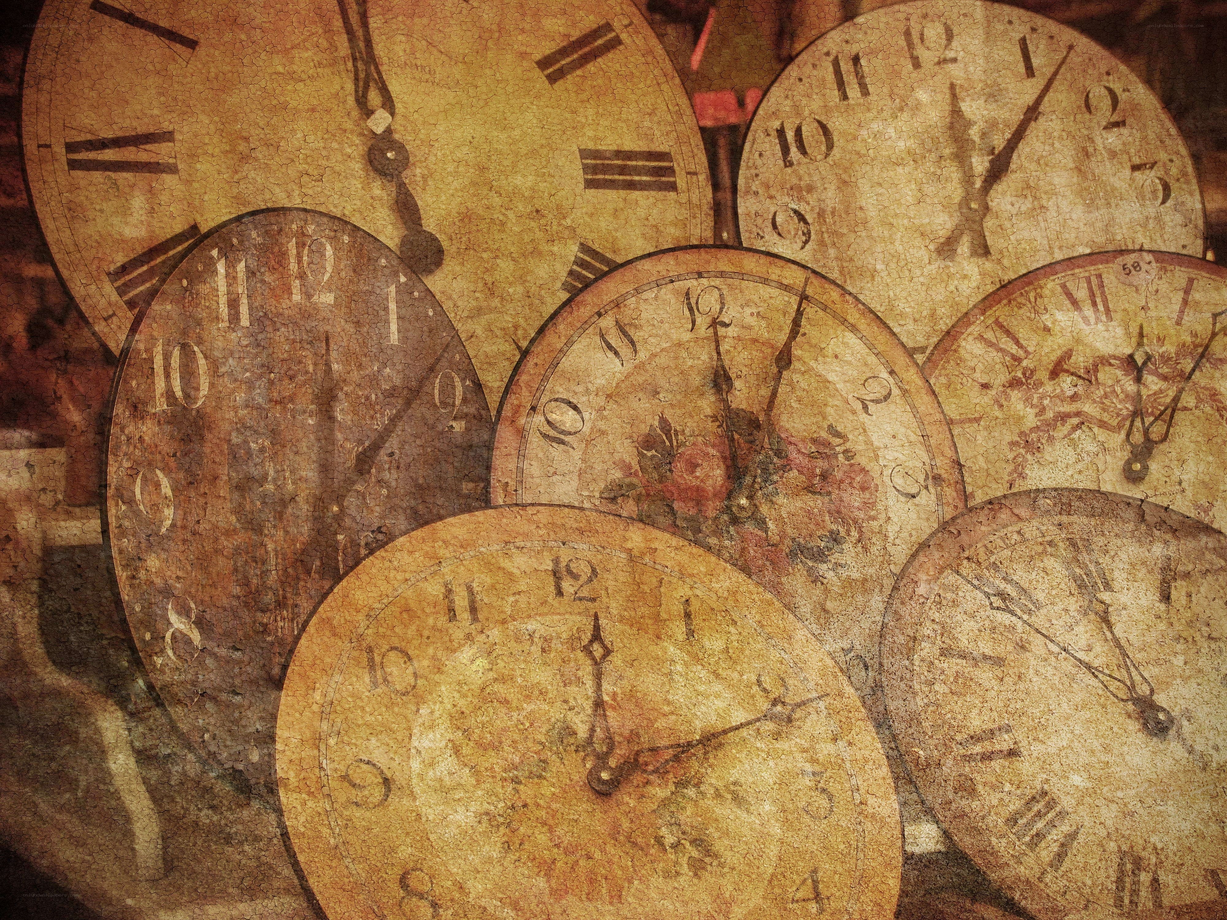 vintage clock faces collage