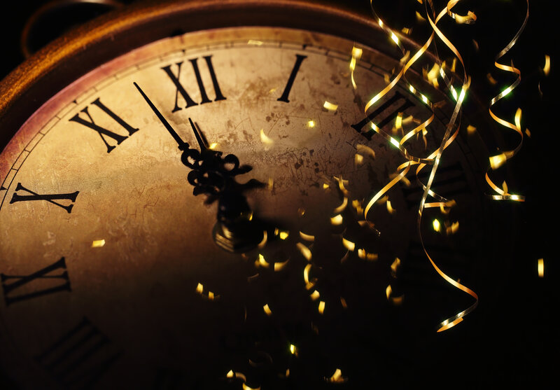 Vintage Clock with Confetti