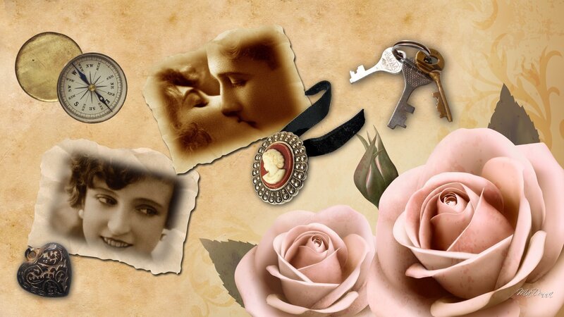 Vintage Collage with Roses