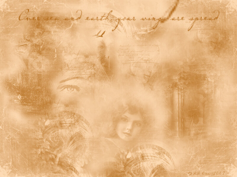Vintage collage with woman's face