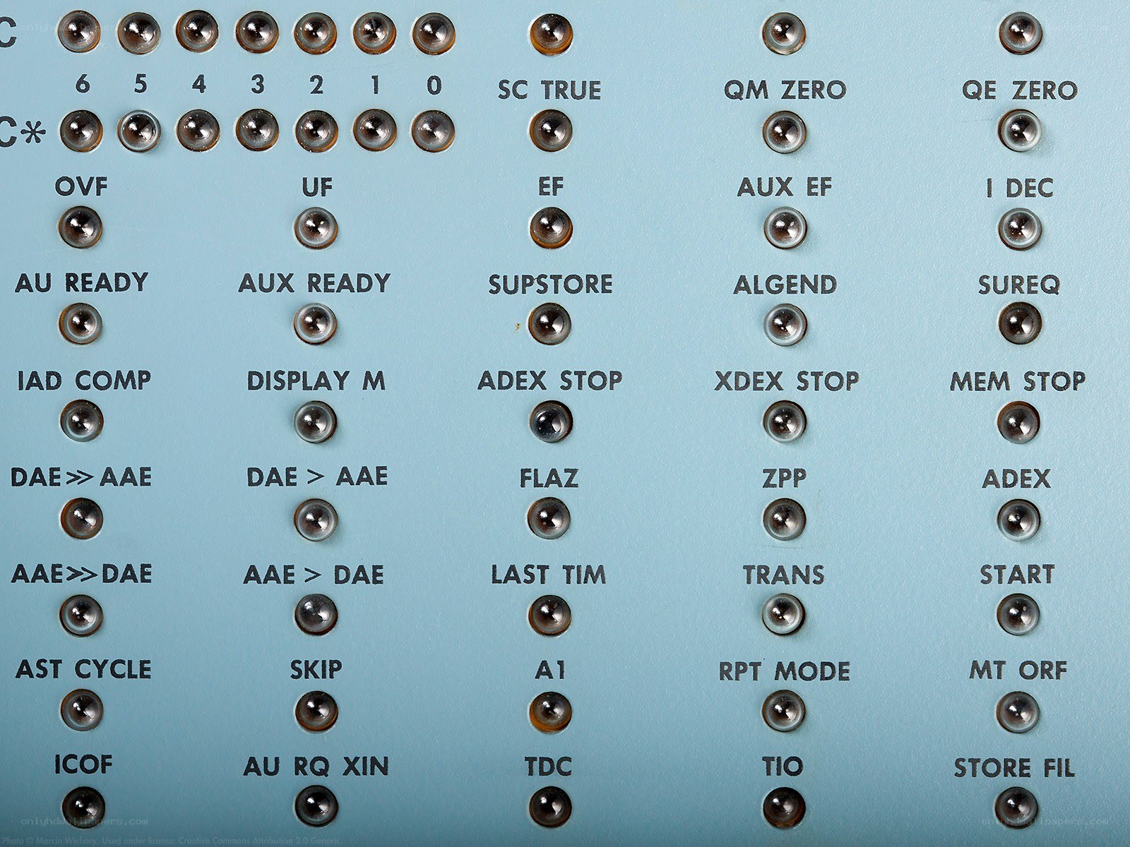 Vintage computer control panel