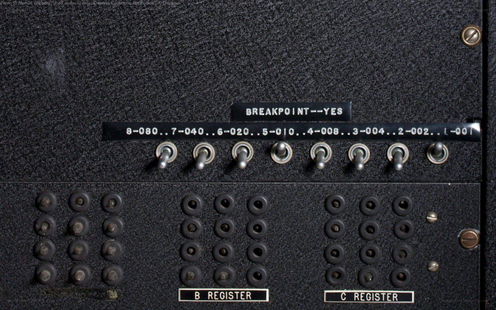 Vintage computer control panel
