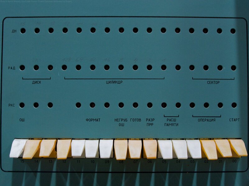 Vintage Computer Control Panel — Teal