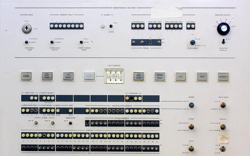 Vintage Computer Control Panel — White