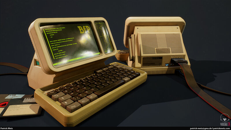 Vintage Computer Setup — Beige, Dramatic
