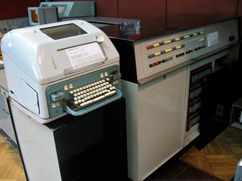Vintage computer system on display