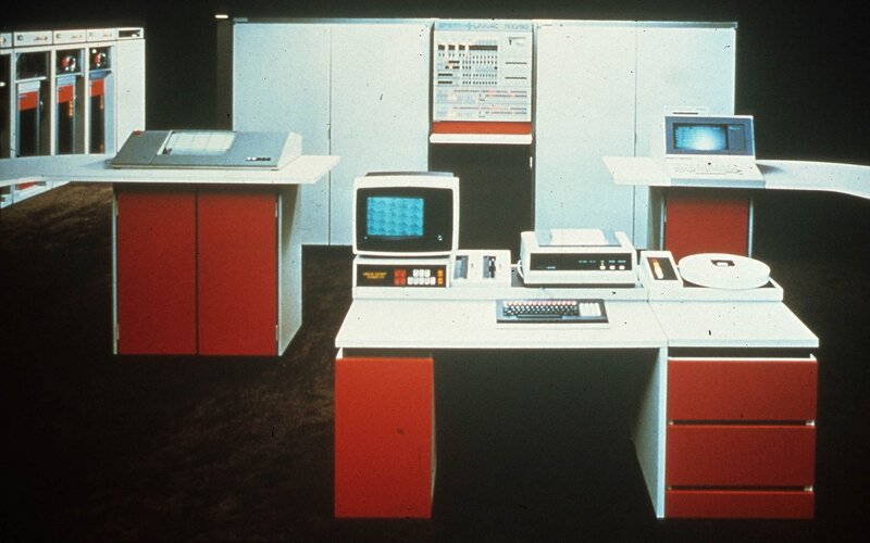 Vintage computer workstation setup