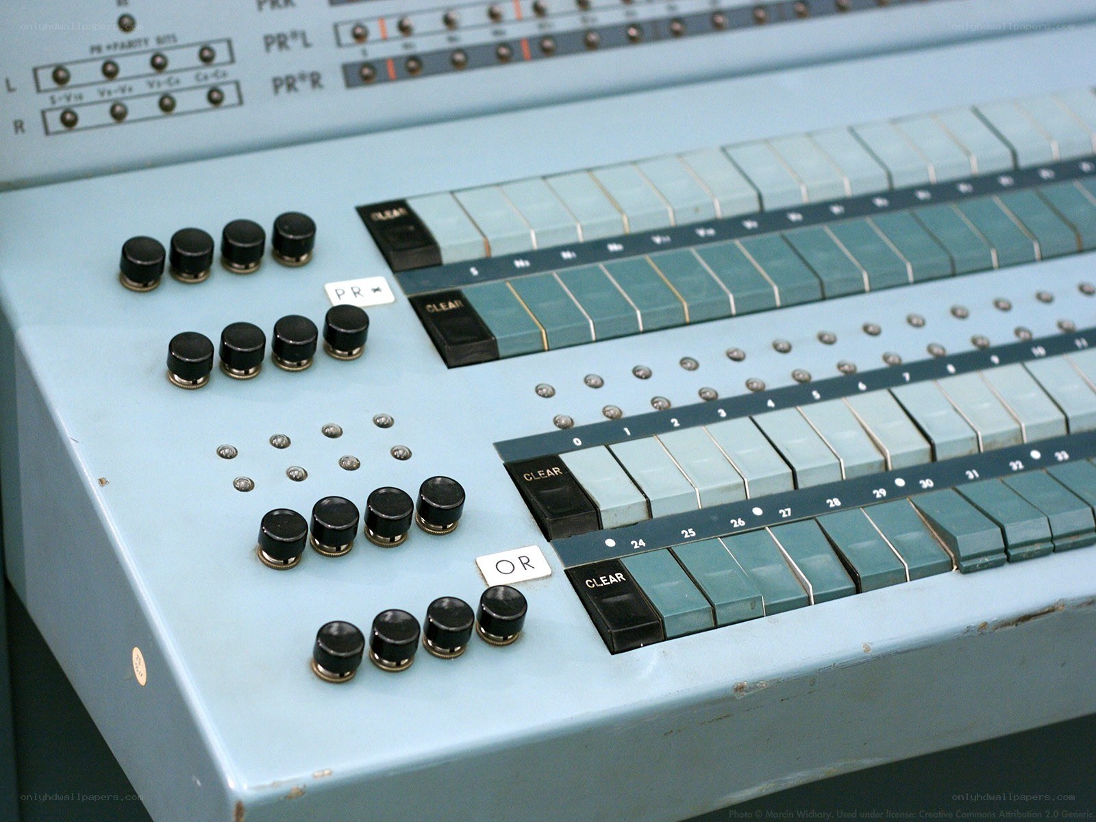 vintage control panel with switches
