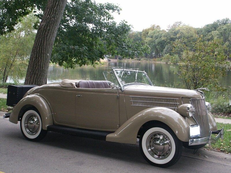 Vintage Convertible Car — Beige, Serene, Afternoon