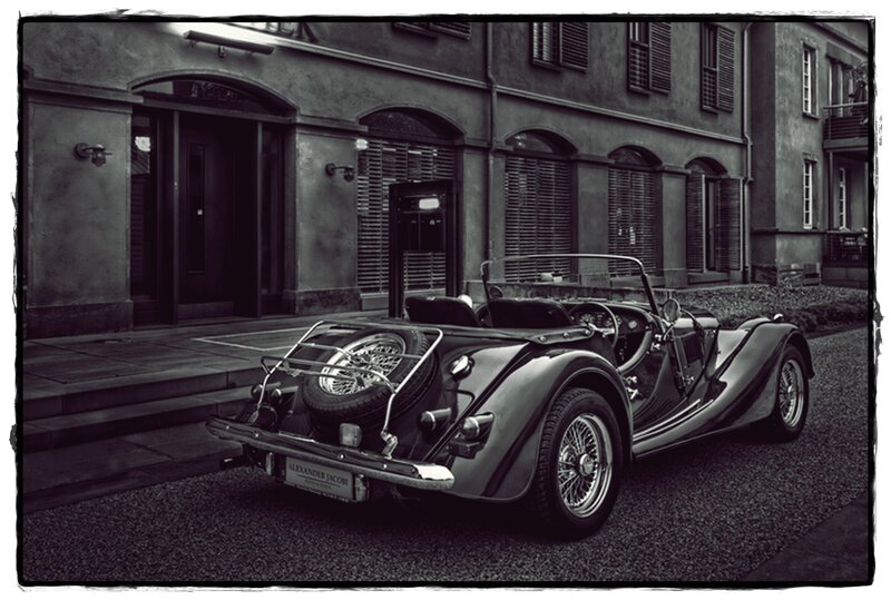 Vintage Convertible Car — Black, Dramatic