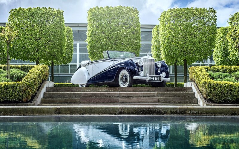 Vintage Convertible Car — Blue, Serene