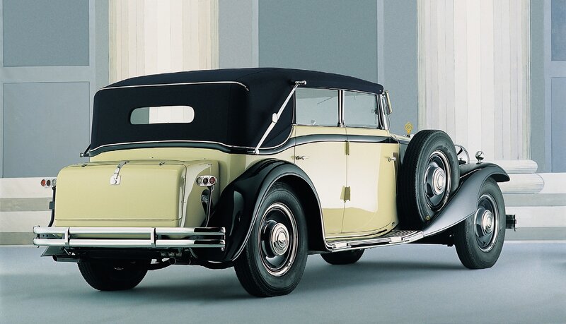 Vintage Convertible Car — Cream, Classic, Photograph, Tire