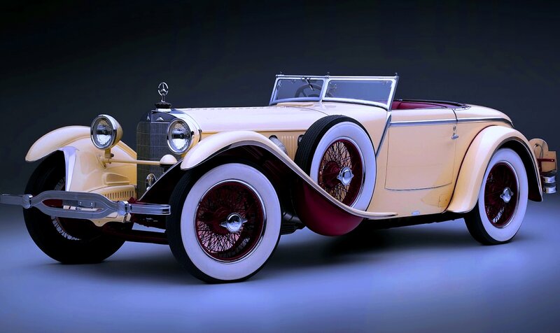 Vintage Convertible Car — Cream, Dramatic
