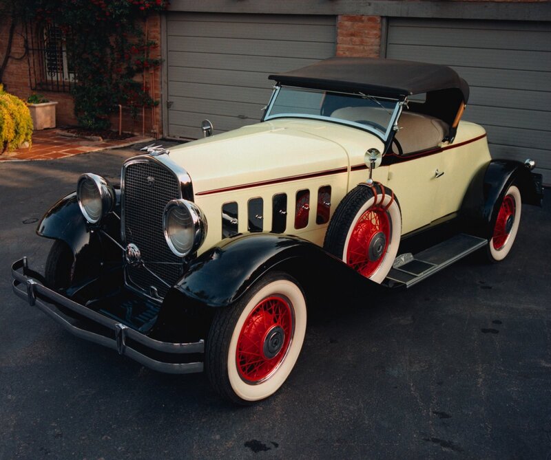 vintage cream and black car