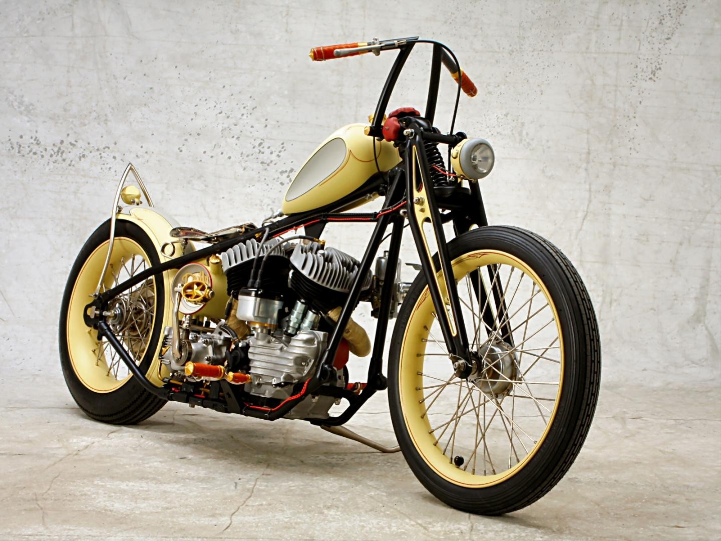 vintage custom chopper motorcycle