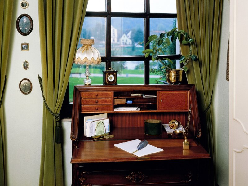 Vintage desk by a window
