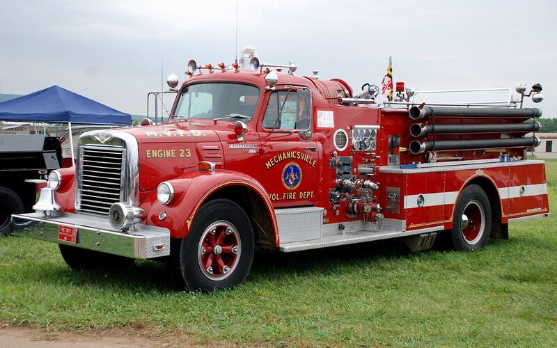Vintage fire engine on display