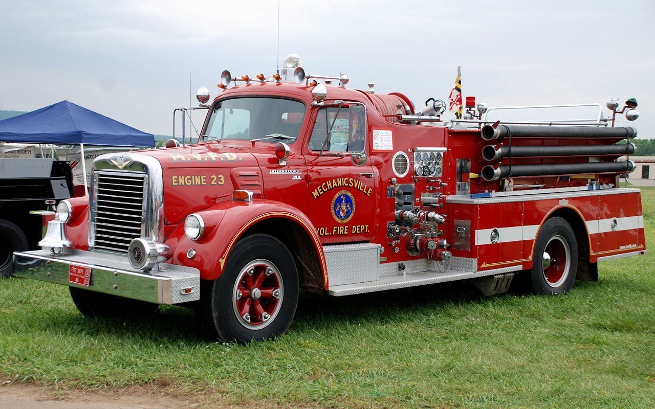Vintage fire engine on display