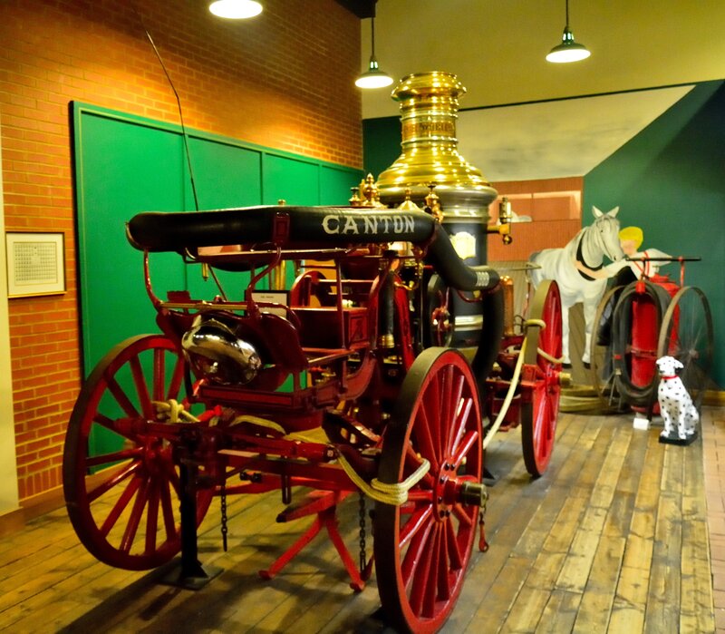 Vintage Fire Engine — Red, Historical, Photograph