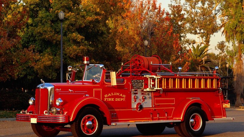 vintage fire truck in park