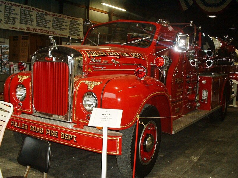 Vintage fire truck on display