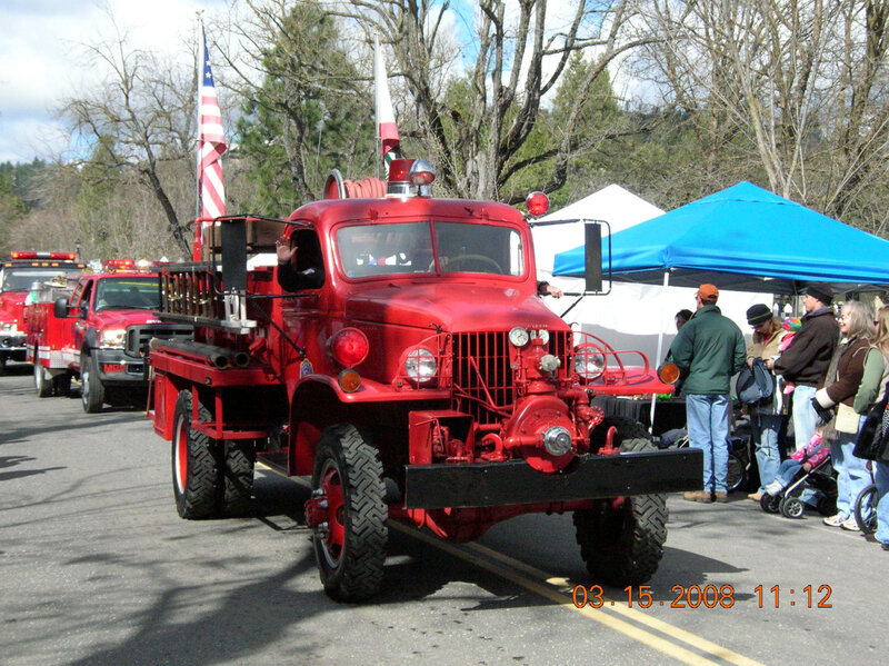 Vintage fire truck parade