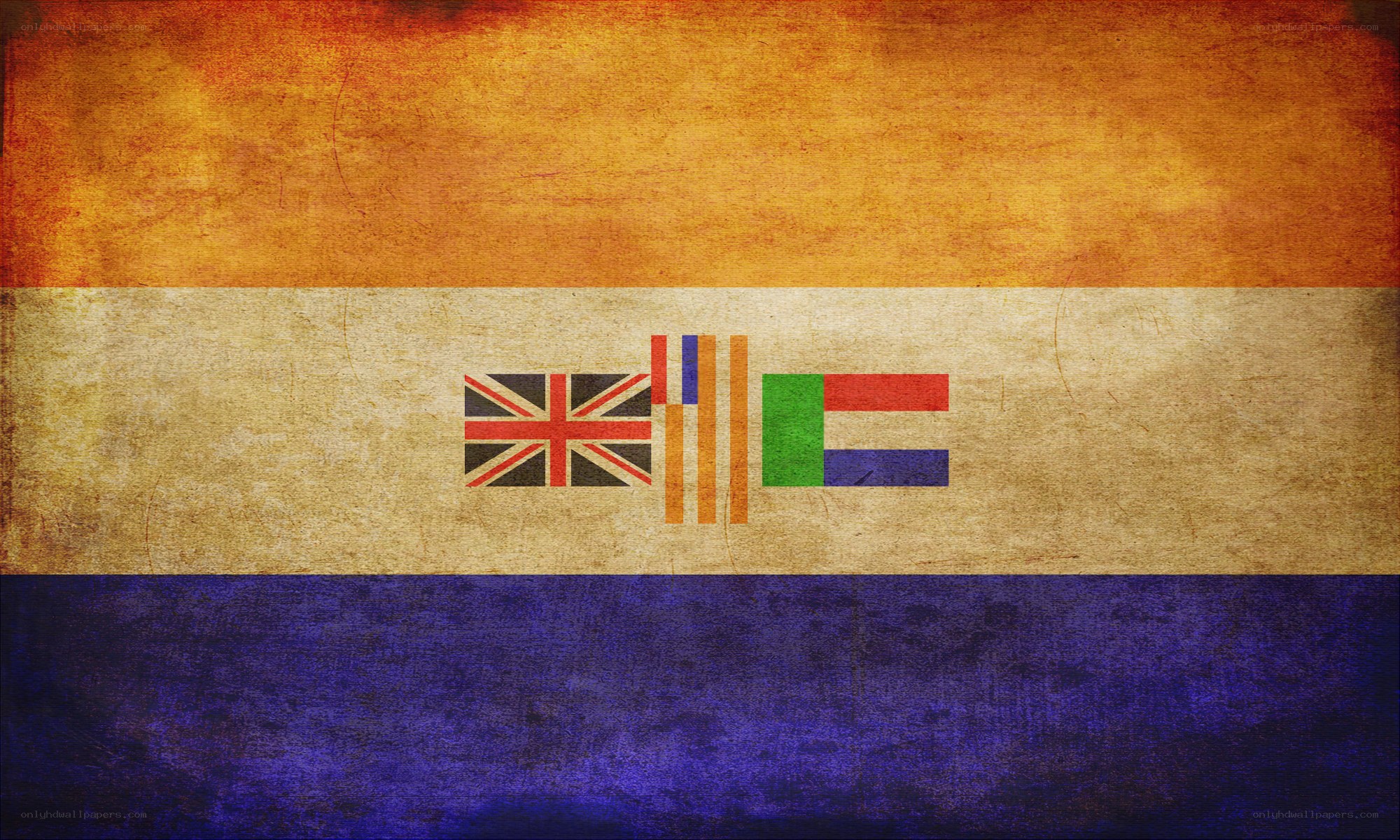 Vintage flag with union jack and other emblems