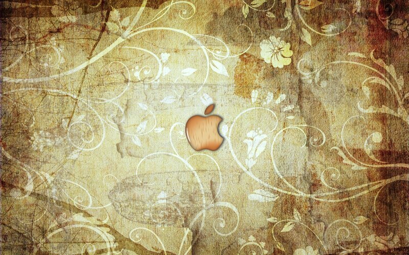 vintage floral apple logo