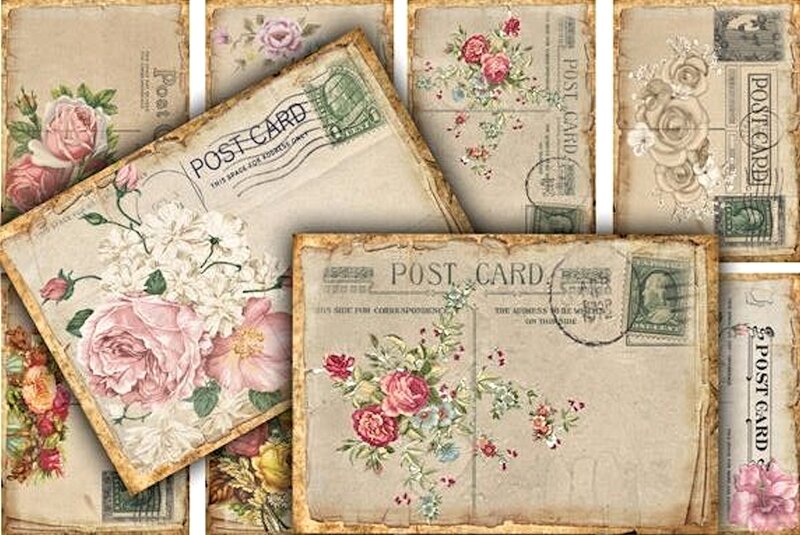 Vintage Floral Postcards
